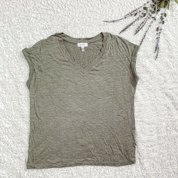 NWOT Jessica Simpson knitted super short sleeve T shirt blouse - Picture 1 of 2